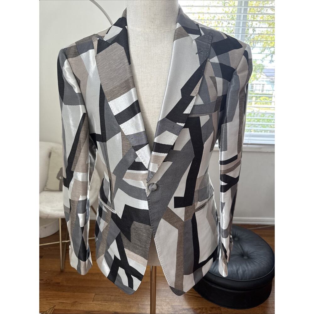 NEW Frere Men's geometric Jacket Classic BLAZER Size 44